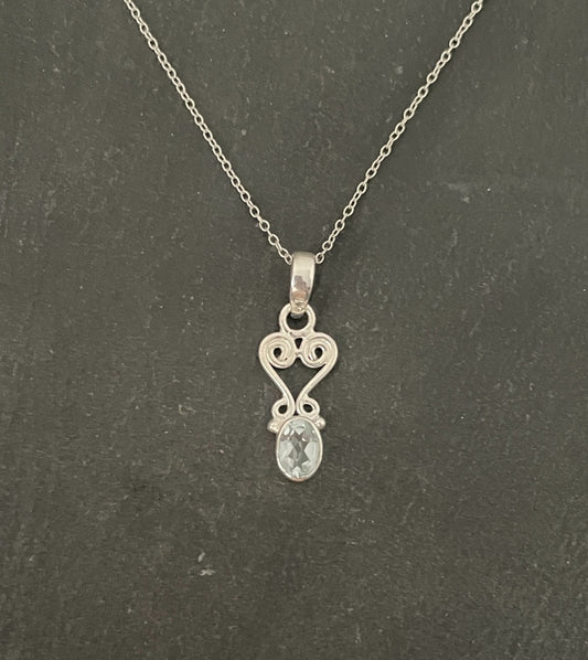 Blue Topaz and Silver Pendant image 0