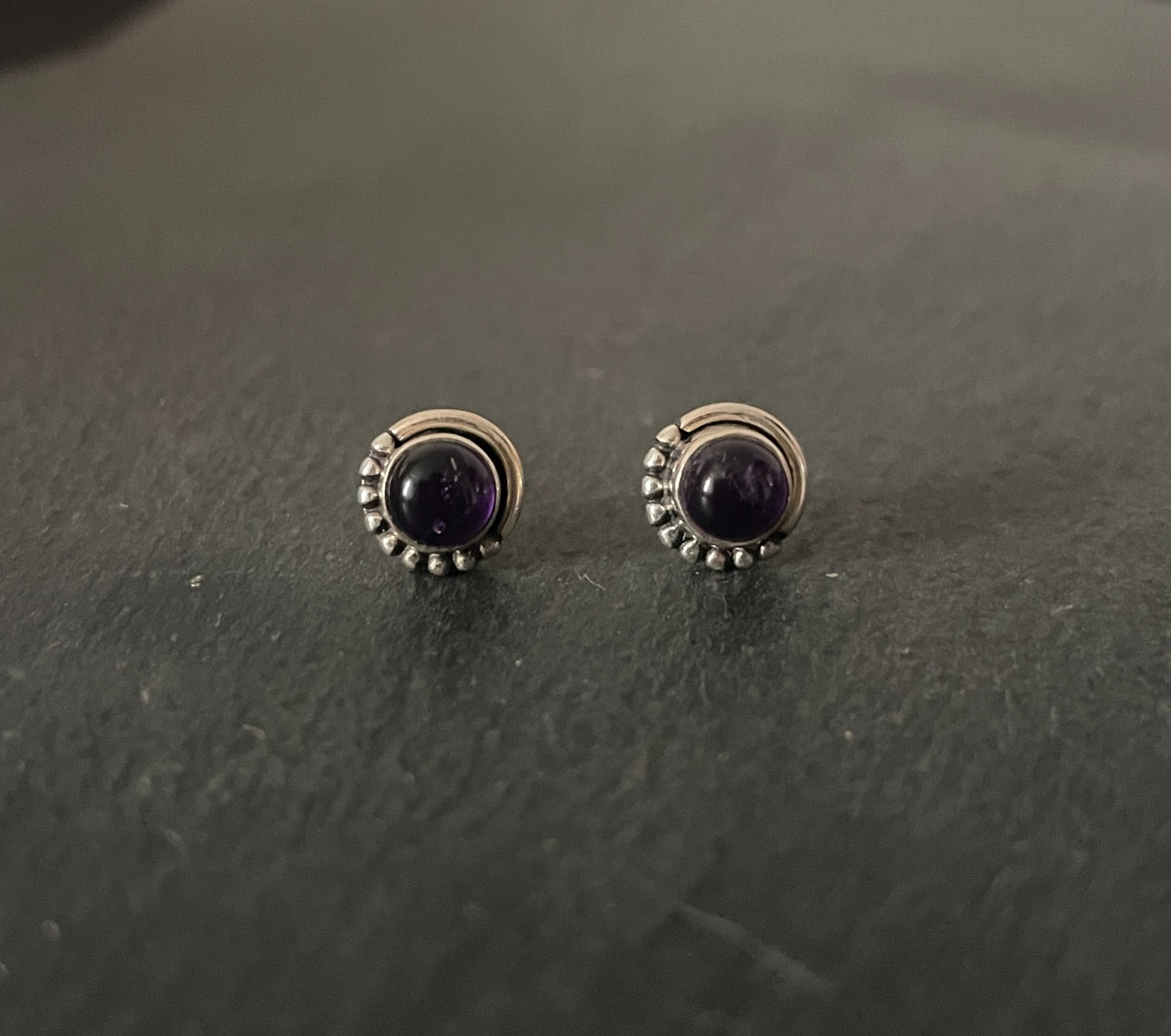 Amethyst Round Stud Earrings image 0