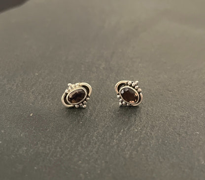 Smokey Quartz Stud Earrings image 0