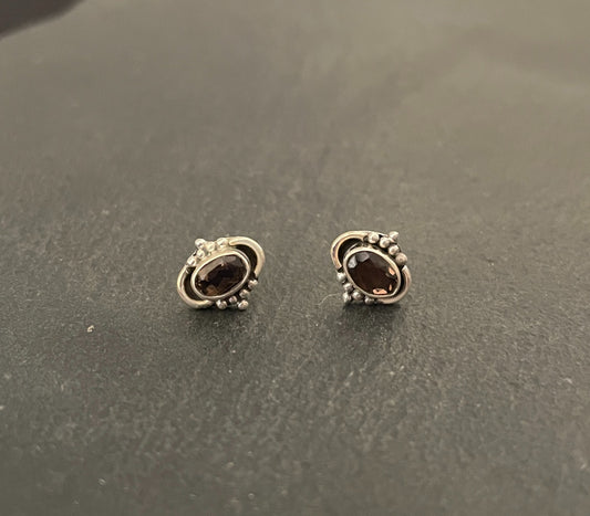 Smokey Quartz Stud Earrings image 0
