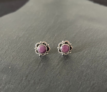 Ruby and Silver Studs image 0