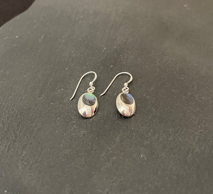 Paua Shell and Silver Earrings image 1