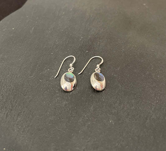 Paua Shell and Silver Earrings image 1