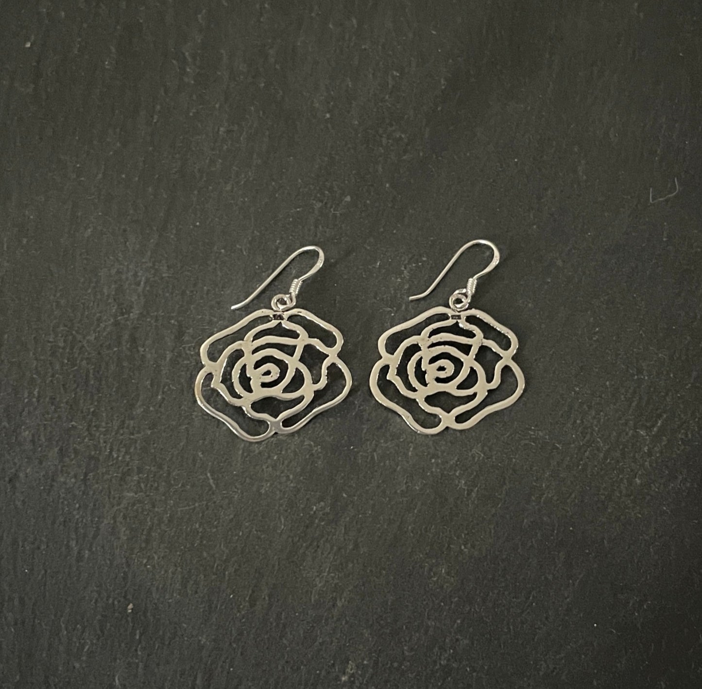 Silver Rose Earrings image 0