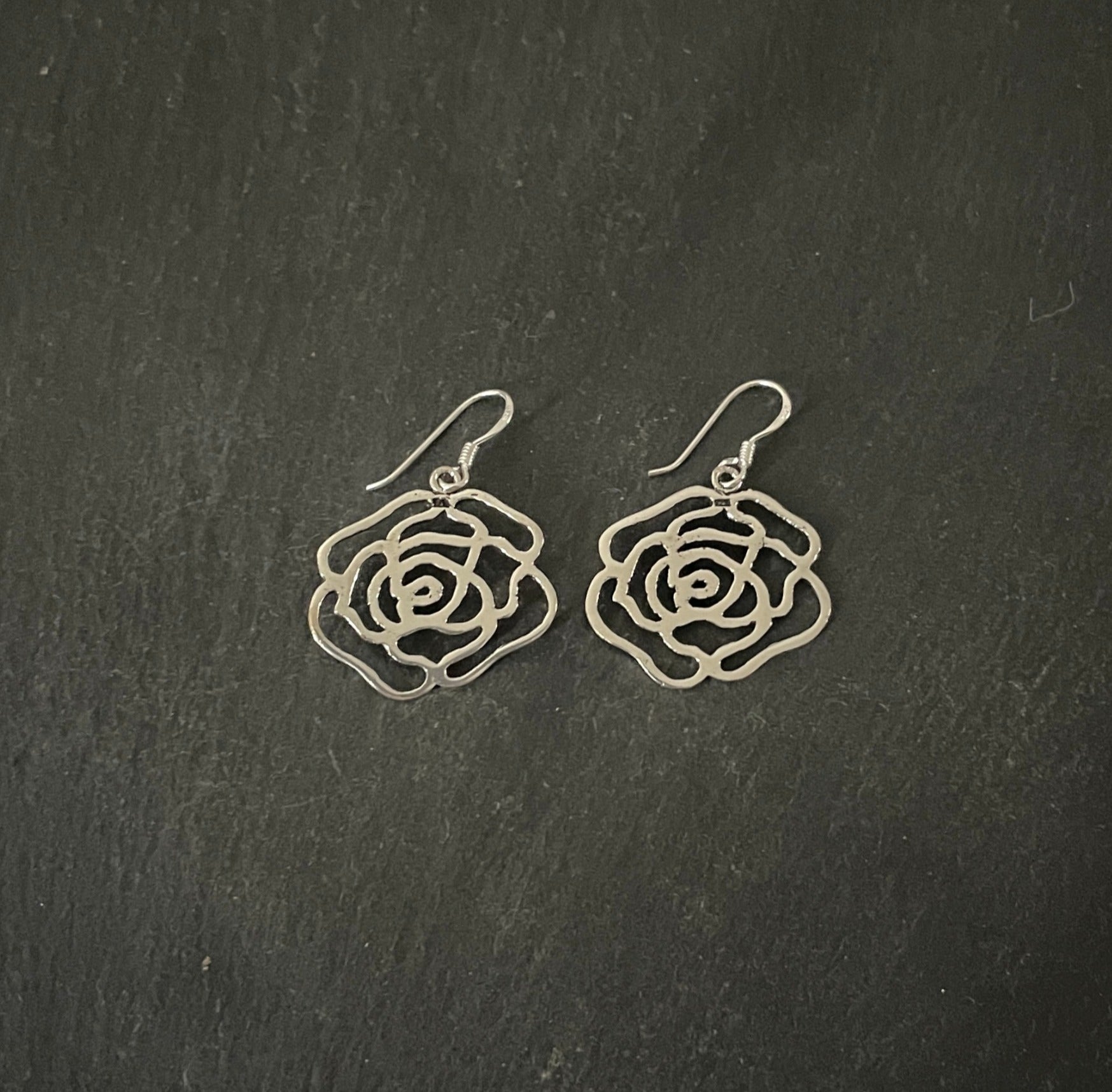 Silver Rose Earrings image 0