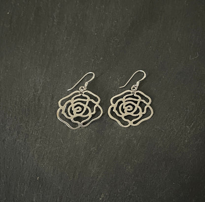 Silver Rose Earrings image 0