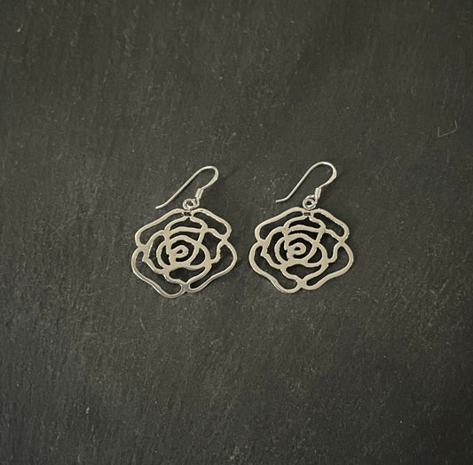 Silver Rose Earrings image 0