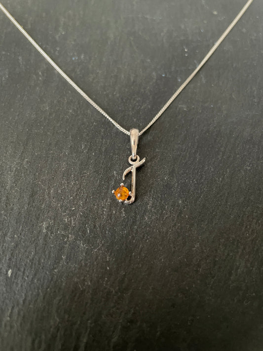 Letter J Amber Pendant image 1