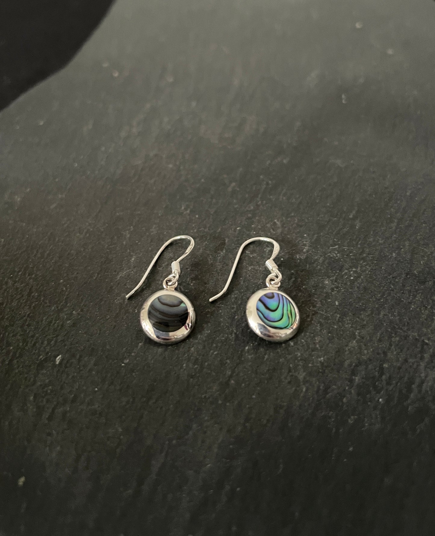 Paua Shell Round Earrings image 1