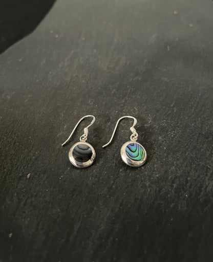 Paua Shell Round Earrings image 1