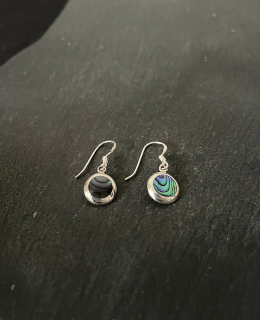 Paua Shell Round Earrings image 1