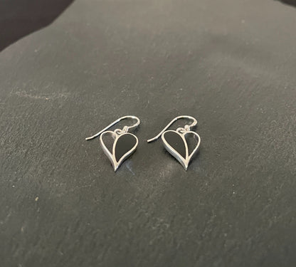 Black Onyx Heart Earrings image 1