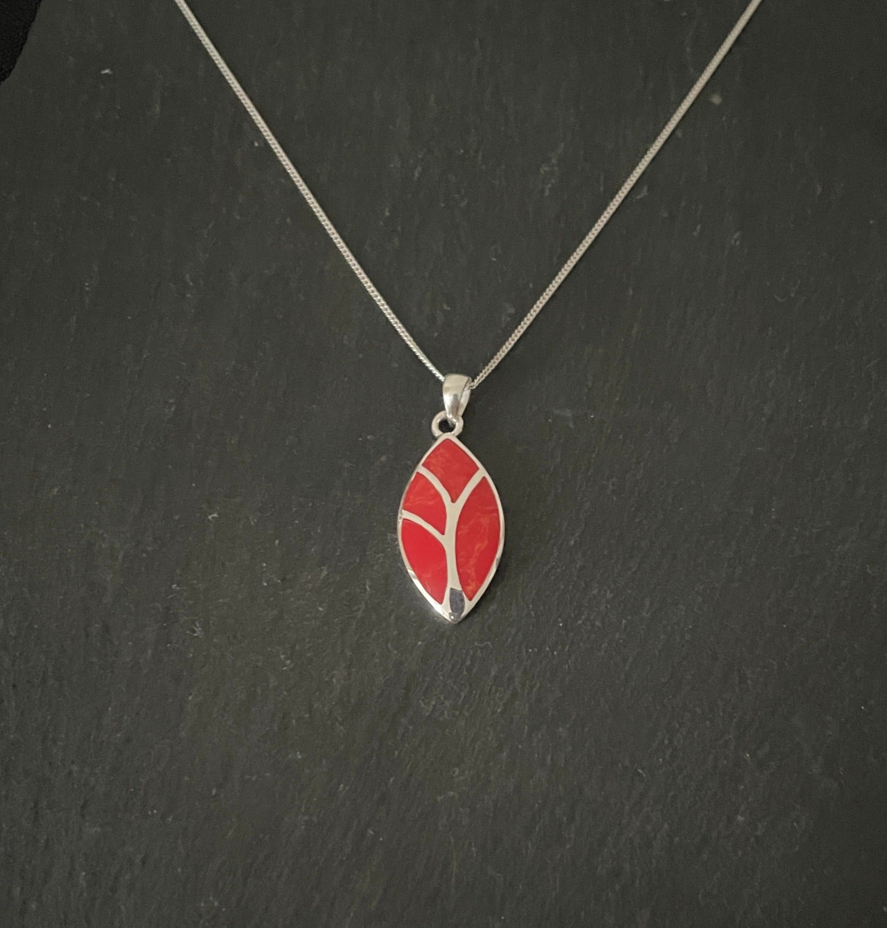 Coral and Silver Pendant image 0