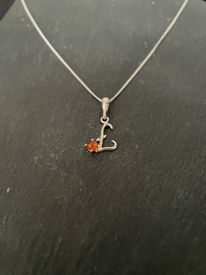 Letter L Amber Pendant image 1