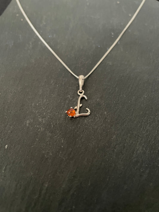 Letter L Amber Pendant image 1
