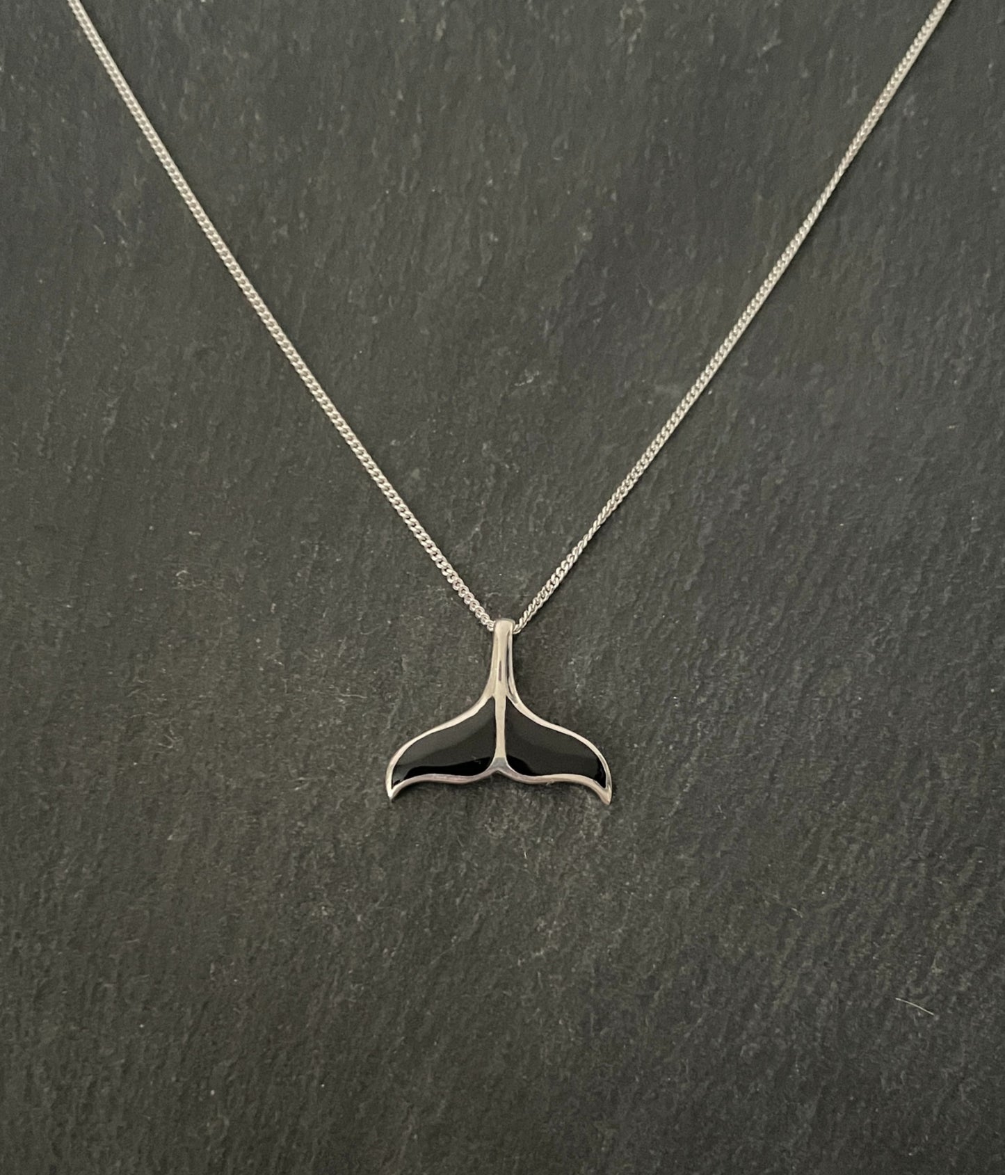 Black Onyx Whale Tail Pendant image 0