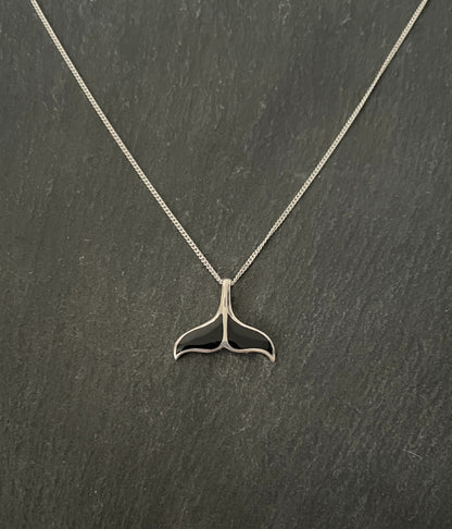 Black Onyx Whale Tail Pendant image 0