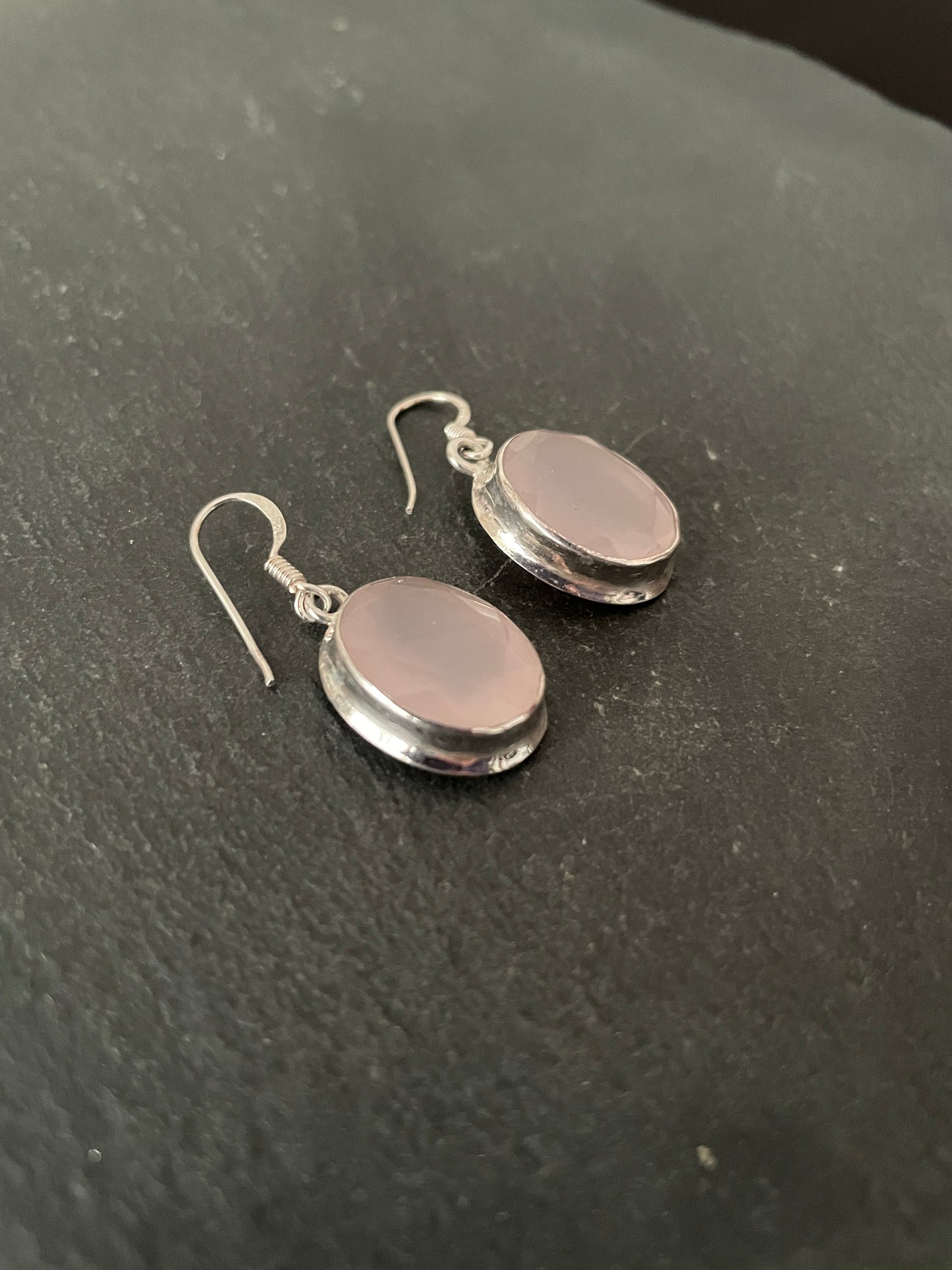 Rose Quartz Oval Earrings image 1