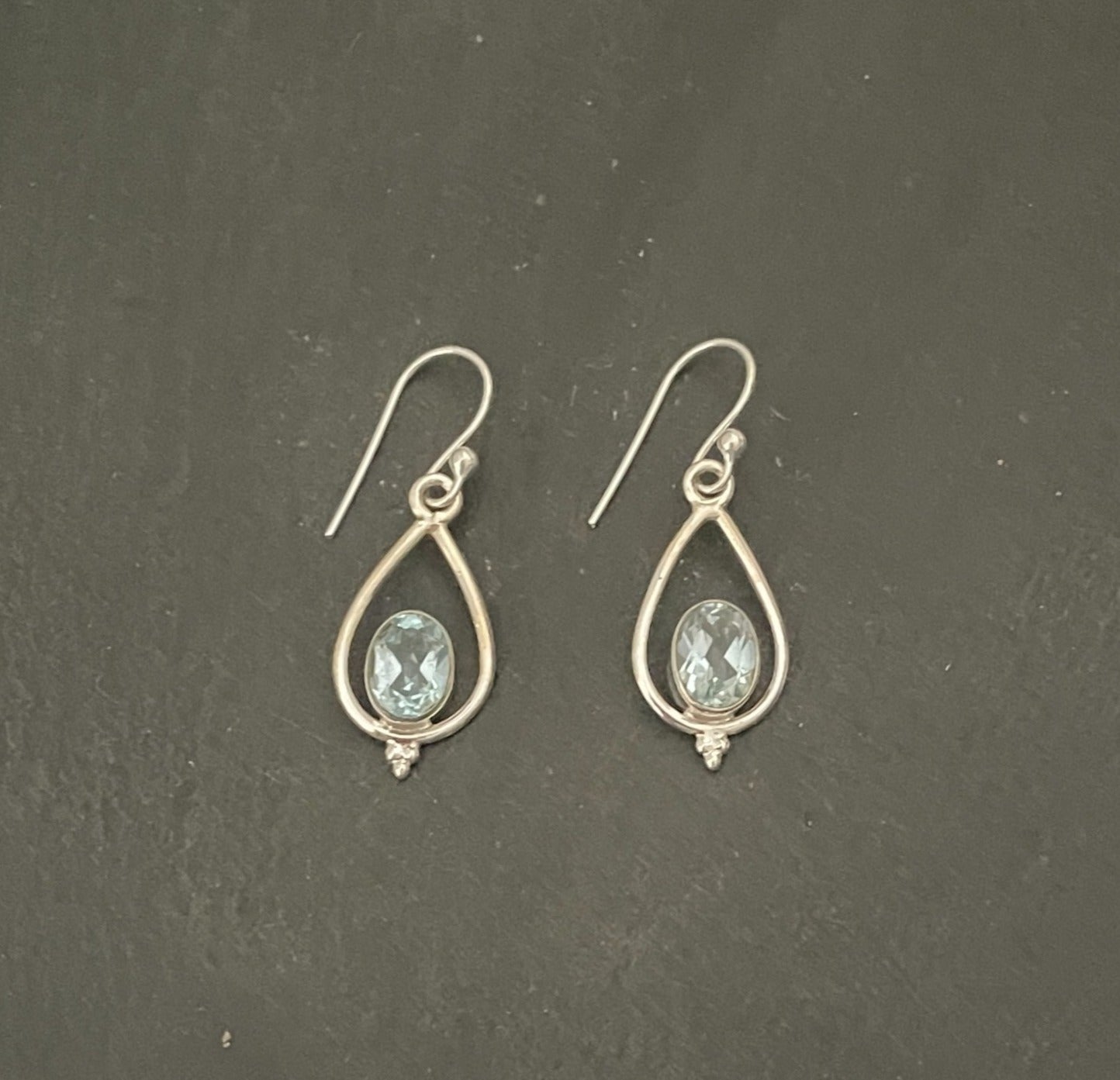 Blue Topaz and Silver Earrings image 0