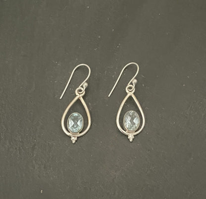 Blue Topaz and Silver Earrings image 0