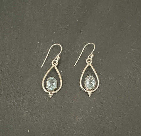 Blue Topaz and Silver Earrings image 0