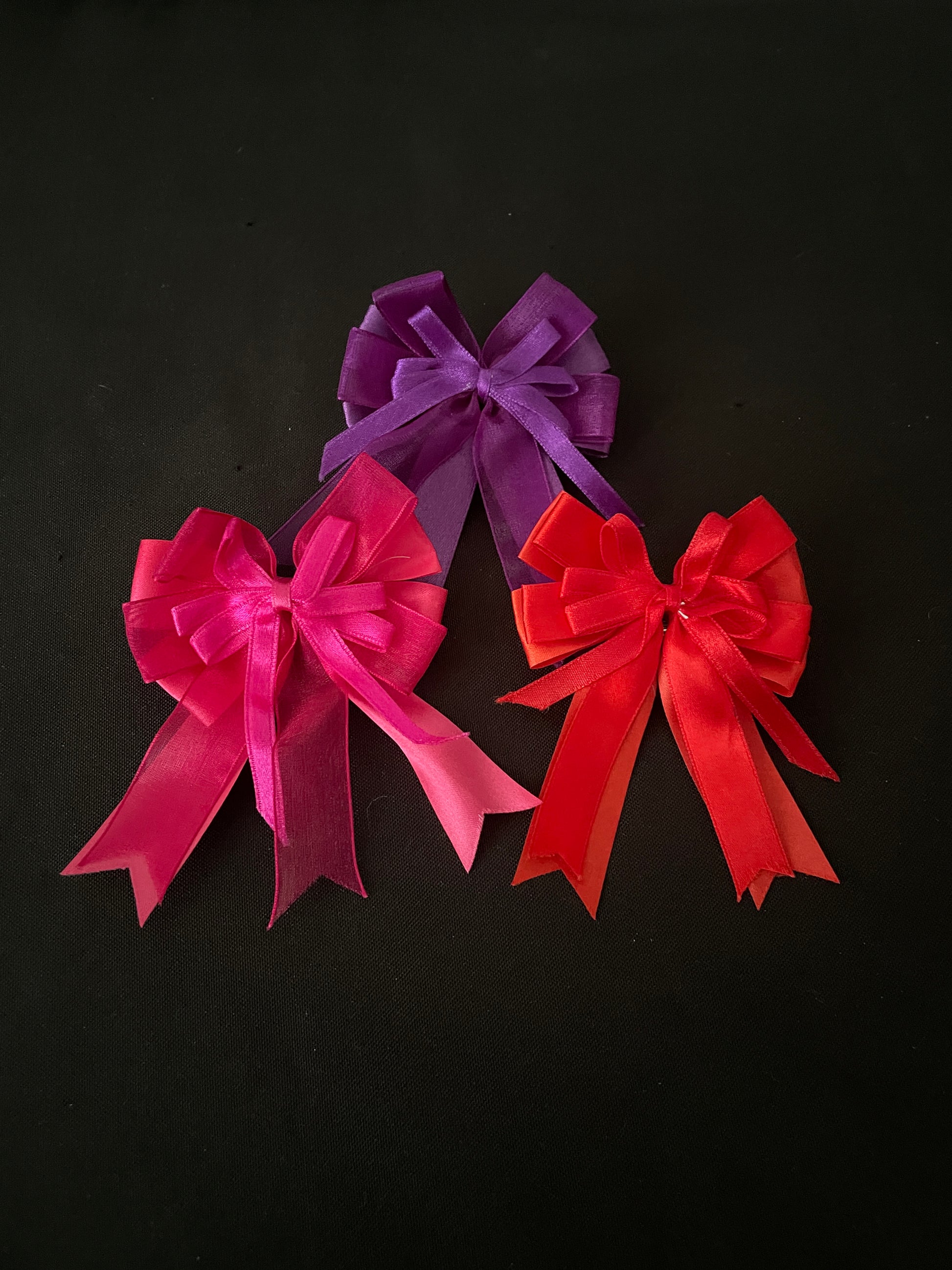 Red, Purple and Pink Bow Hair Clips image 0