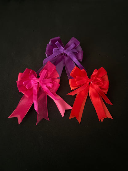 Red, Purple and Pink Bow Hair Clips image 0