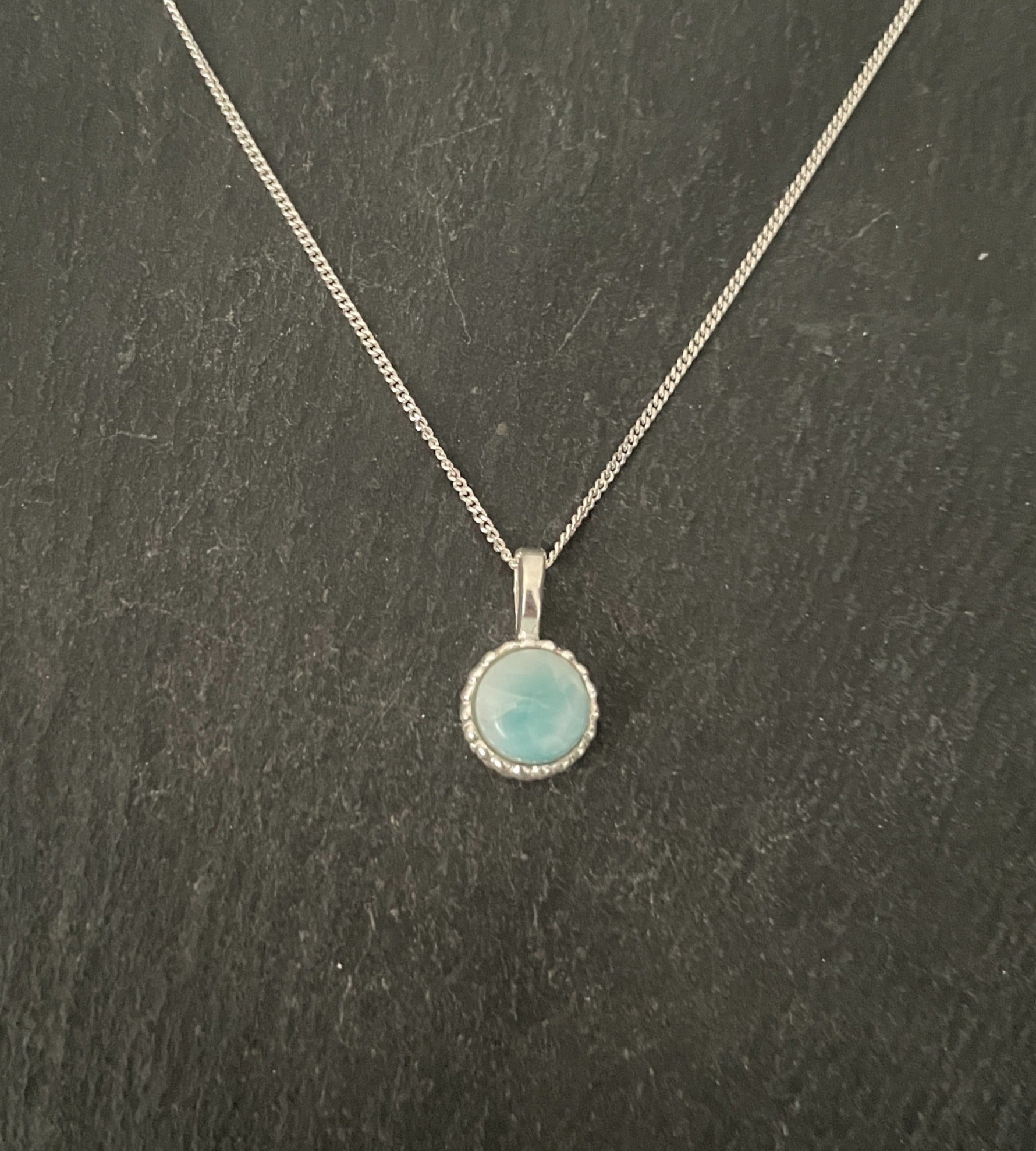 Larimar and Silver Pendant image 0