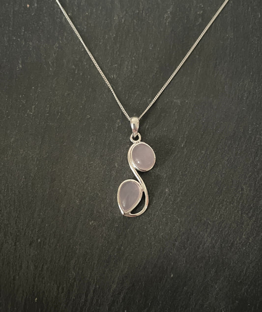 Rose Quartz and Silver Pendant image 0