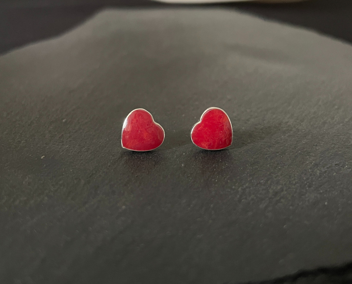 Coral Heart Stud Earrings image 0