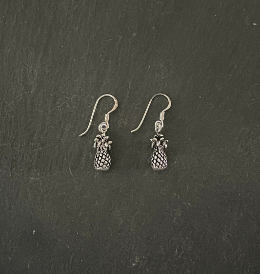 Silver Pineapple Earrings image 0