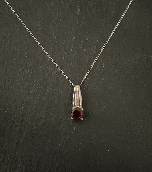 Garnet and Silver Pendant image 0