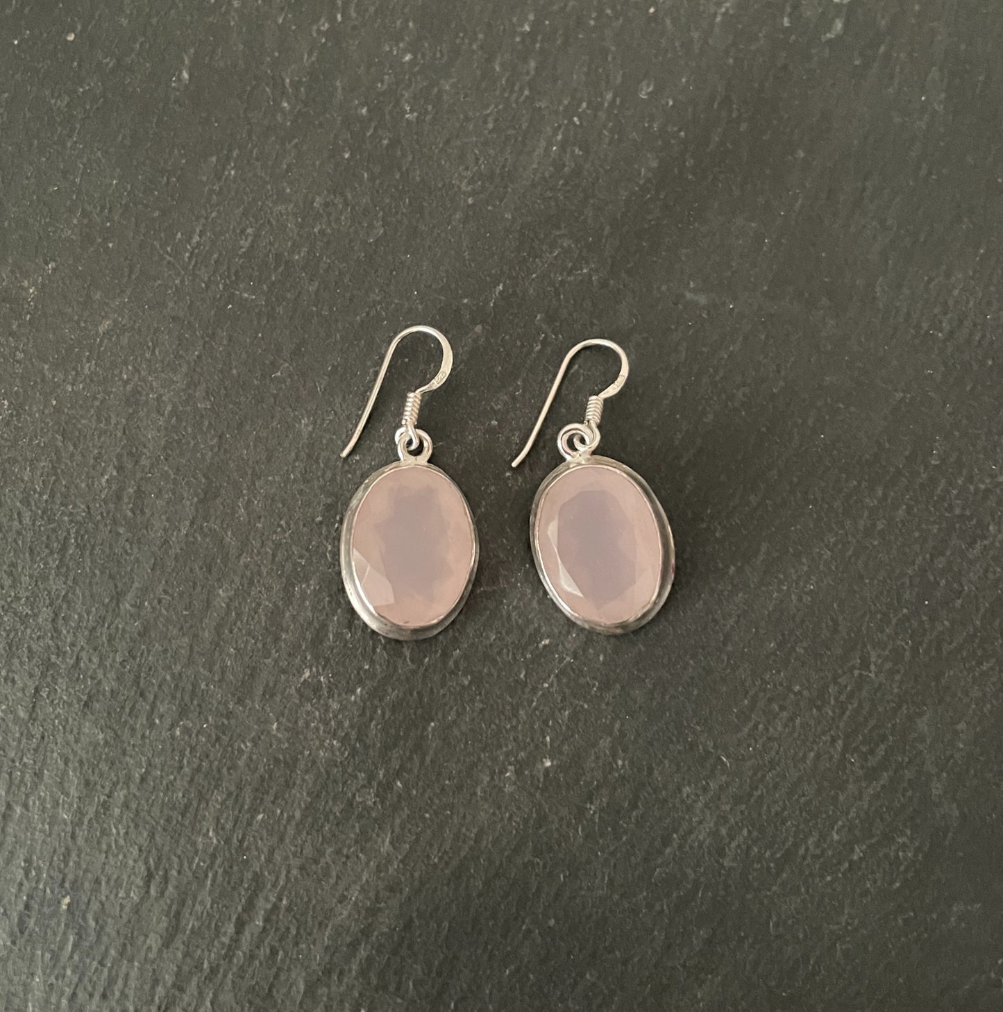 Rose Quartz Oval Earrings image 0
