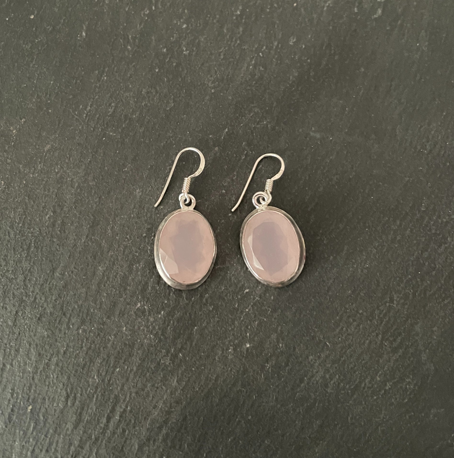 Rose Quartz Oval Earrings image 0