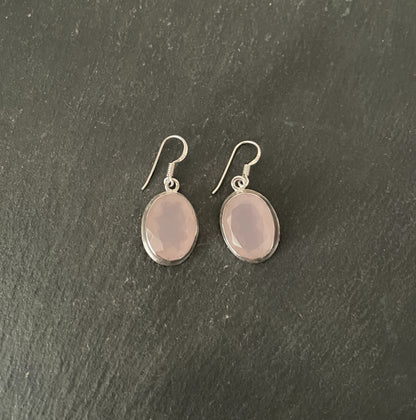 Rose Quartz Oval Earrings image 0