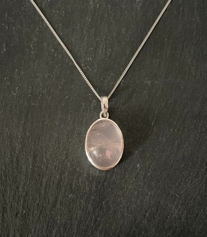Rose Quartz Oval Pendant image 0