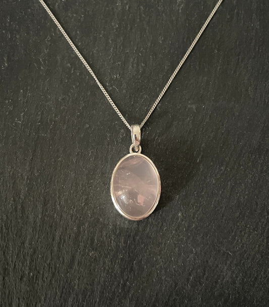 Rose Quartz Oval Pendant image 0