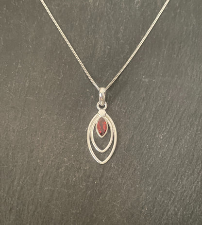 Garnet and Silver Pendant image 0