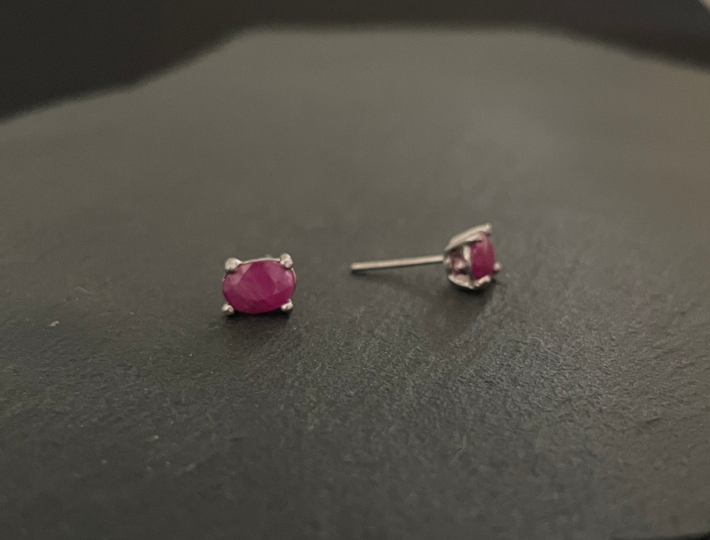 Oval Ruby Stud Earrings image 1