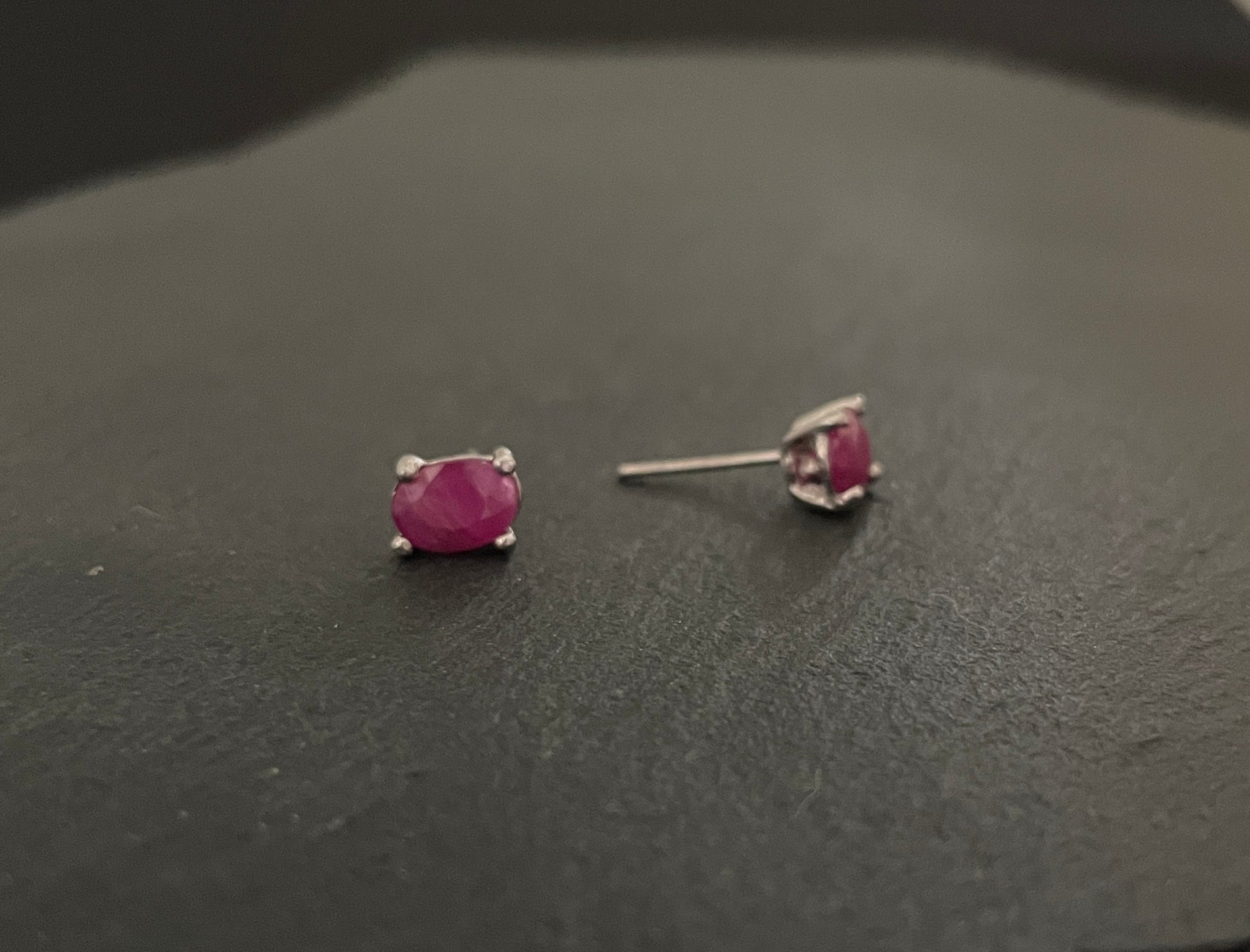 Oval Ruby Stud Earrings image 1