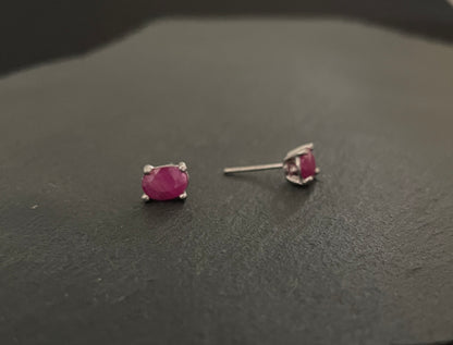 Oval Ruby Stud Earrings image 1