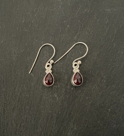 Teardrop Garnet Drop Earrings image 0