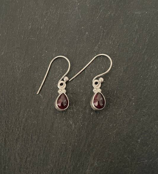 Teardrop Garnet Drop Earrings image 0
