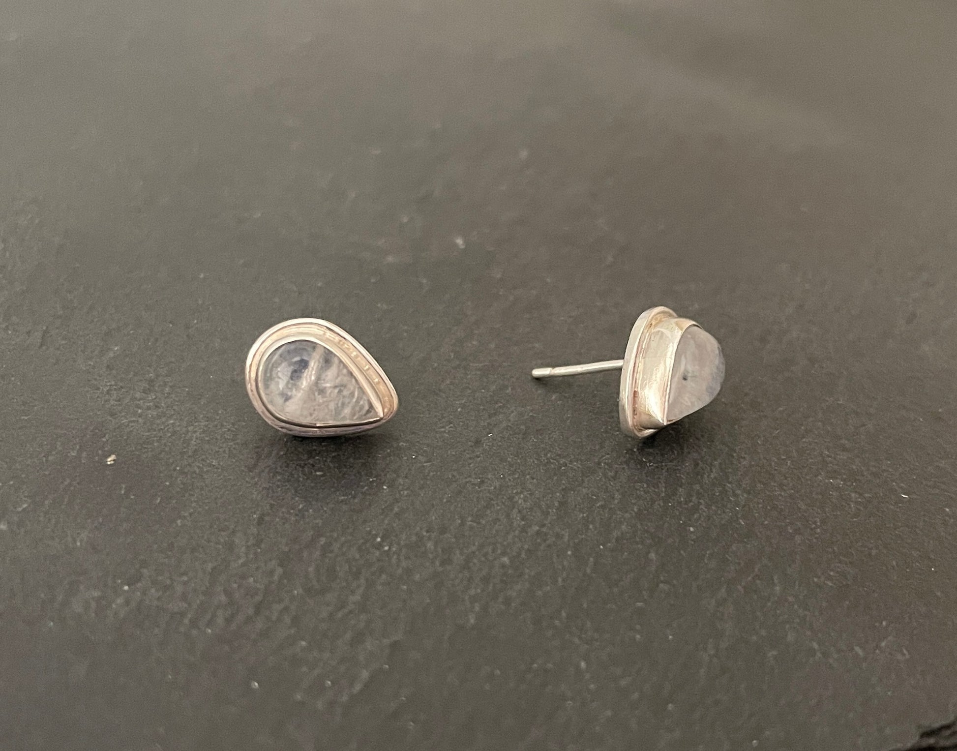 Moonstone Teardrop Stud Earrings image 1