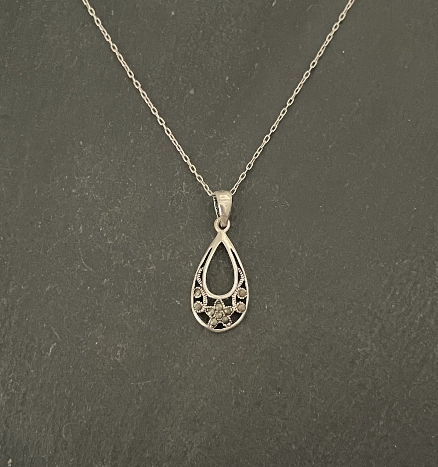 Marcasite Teardrop Pendant image 0