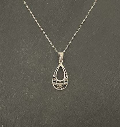 Marcasite Teardrop Pendant image 0