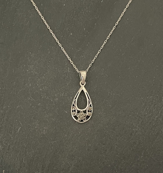 Marcasite Teardrop Pendant image 0