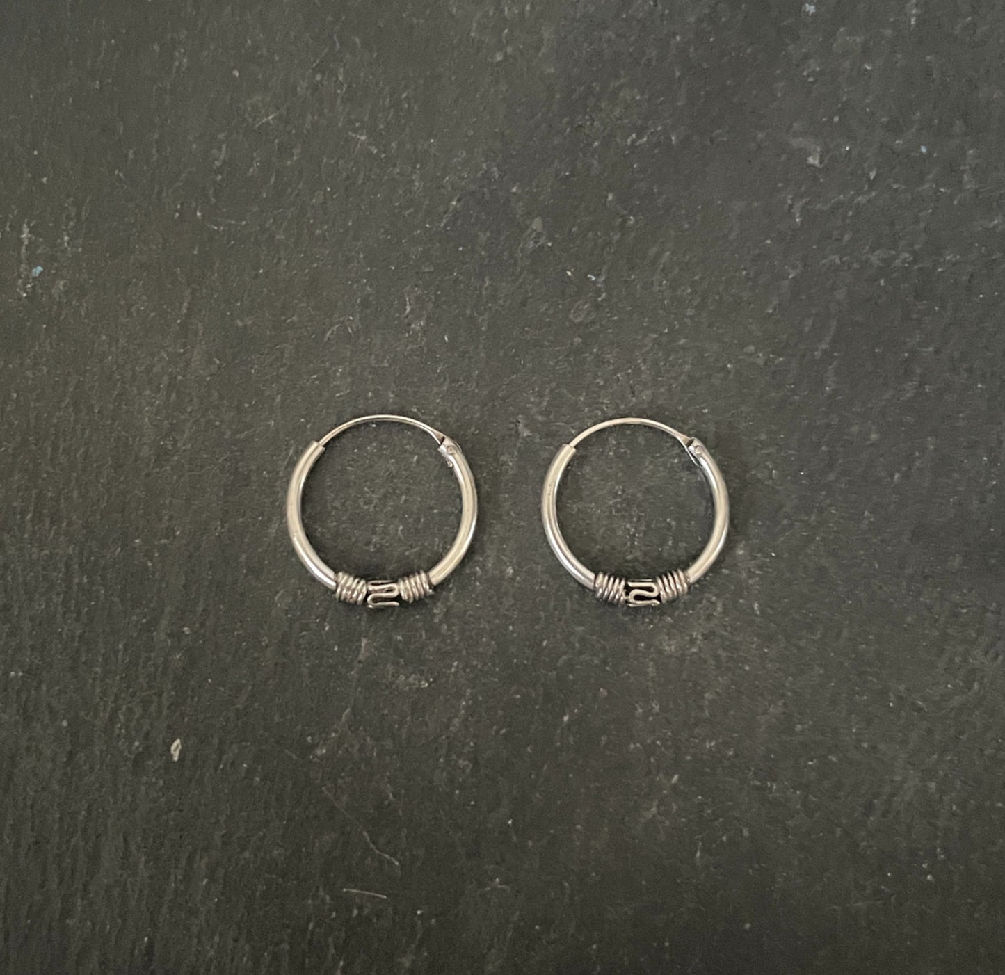 Round Silver Hoops image 0