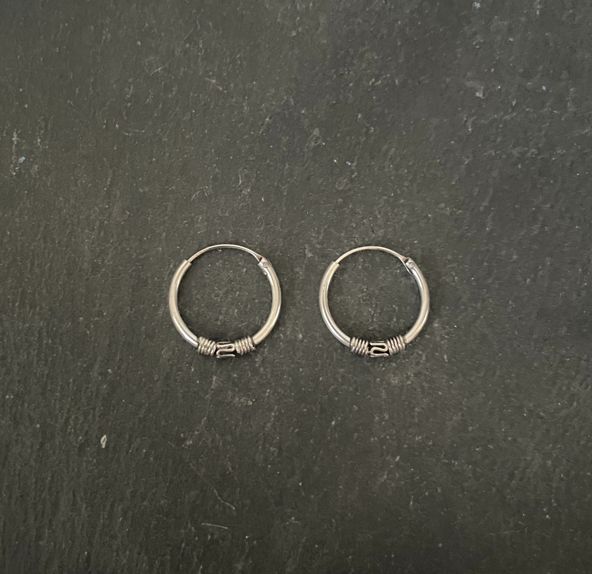 Round Silver Hoops image 0