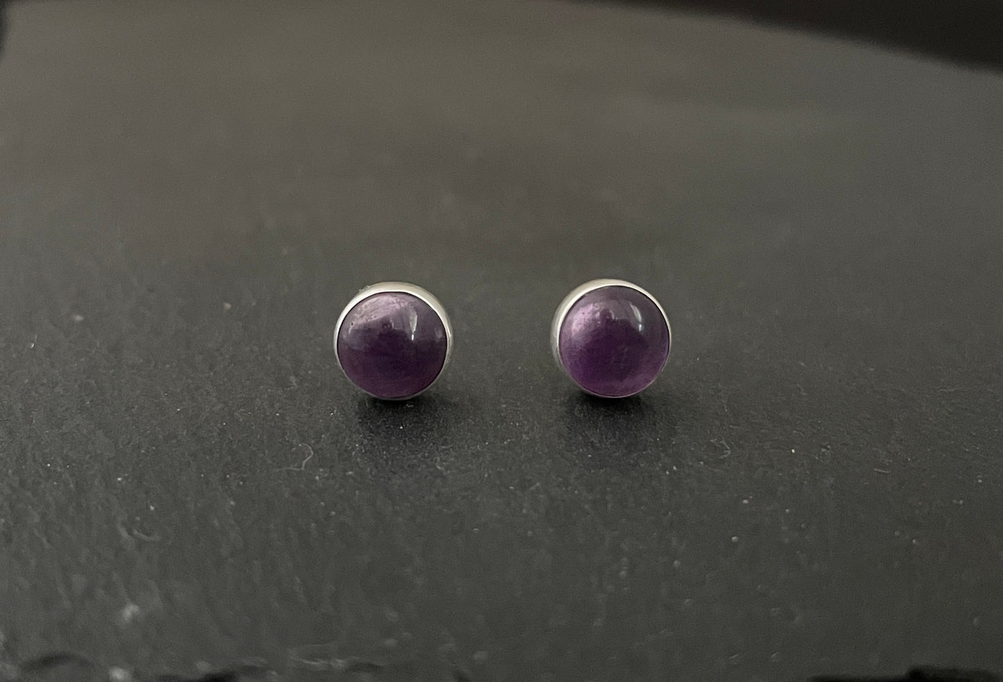 Amethyst Round Stud Earrings image 0